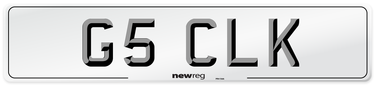 G5 CLK Number Plate from New Reg